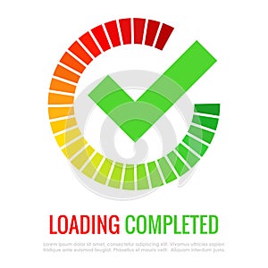 Loading completed vector icon