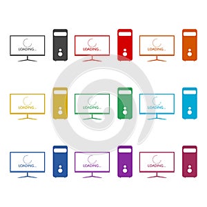 Loading computer update icon, color set