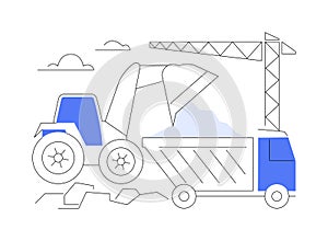 Loading construction materials abstract concept vector illustration.