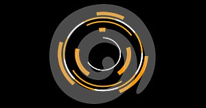 Loading data HUD circle interfaces. Sci-fi circle HUD interfaces with orange and white colors.