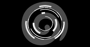 Loading data HUD circle interfaces. Sci-fi circle HUD interfaces with white colors.