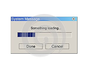 Loading Data Window Progress Bar. Classic Operating System User Interface Element. Vector