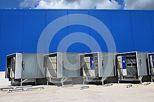 Loading dock at a warehouse. modern logistics center. Ramp of th