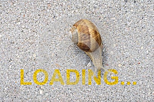 Loading, downloading, slow internet speed concept