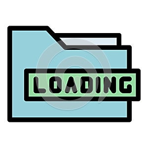 Loading folder icon vector flat