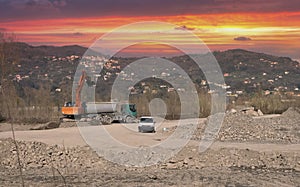 loading gravel in a quarry