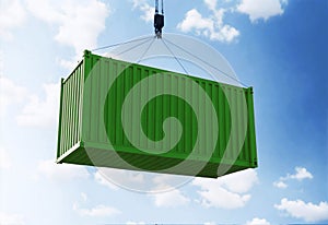 Green cargo container loading