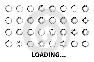 Loading icon big set.