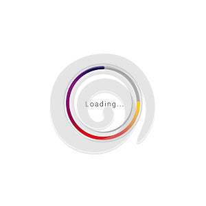 Loading icon, circle, round, load, percentage, progress bar, loading spinner symbol element vector