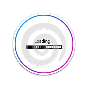 Loading icon isolated on white background. Progress bar icon. Circle white button