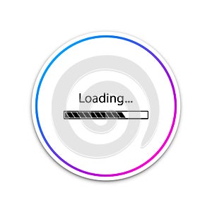 Loading icon isolated on white background. Progress bar icon. Circle white button