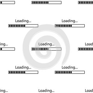 Loading icon seamless pattern on white background. Progress bar icon