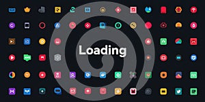 Loading icon set. Minimalist loading animation icons