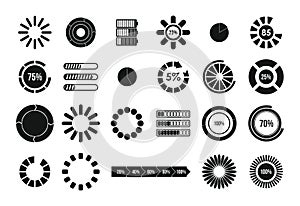 Loading icon set, simple style