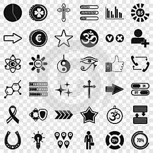 Loading icons set, simple style