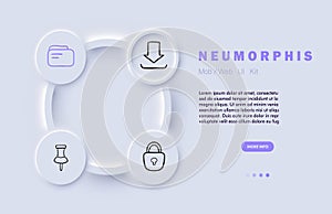 Loading line icon. Lock, folder, install, file, update, browser. Neomorphism steyle. Vector line icon for Business