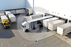 Loading of lorries at the warehouse of a freight forwarding company