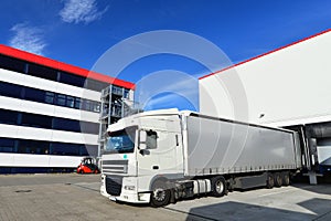 Loading of lorries at the warehouse of a freight forwarding company