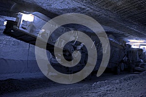 Loading machine set in underground mine