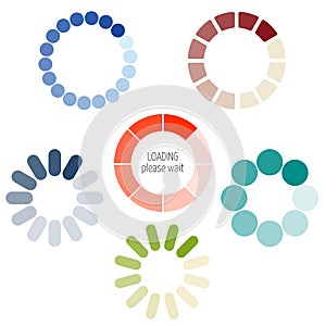 Loading process circular icon set.