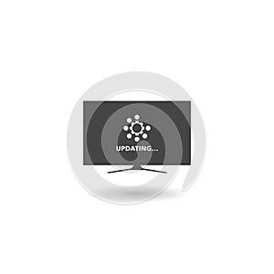 Loading process in computer screen icon with shadow