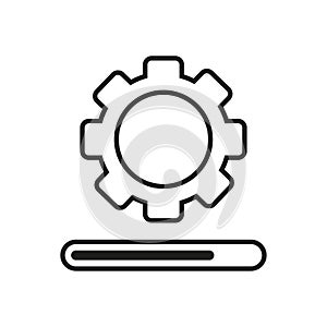 Loading process. Gear, loading line. Update system icon. progress icon. Vector illustration. stock image.