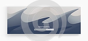 Loading process screen. Installing app or software. Progress loading bar. Abstract background with color gradients. 3d vector