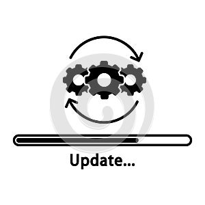 Loading process. Update system icon. Concept of upgrade application progress icon for graphic and web design. Upgrade Update sys