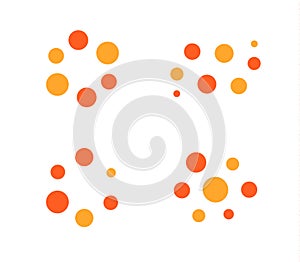 Loading process vector icon set. Orange and red light lamp indicator icons. Abstract sun from dots, summer logo from