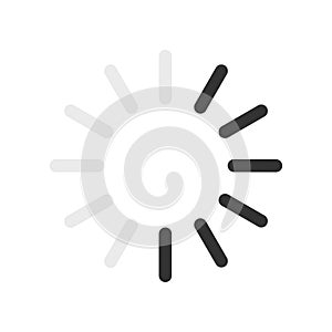 Loading progress bar. Circle shape. 50% loading. White background. Vector illustration