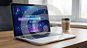 loading progress bar internet online network process information digital technology virtual screen web laptop computer