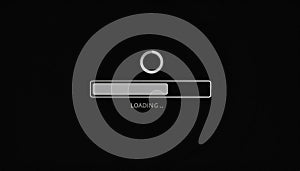 Loading Progress Bar Screen with Circular Icon in Dark Background