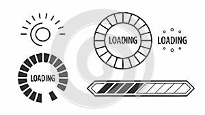 Loading progress bar set, data loading and process indicator vector design Generative AI