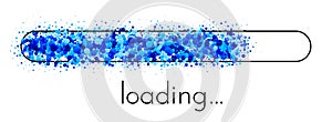 Loading progress indicator. Blue creative scale.