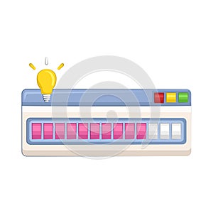 Loading indicator is a visual element that shows that a process is in progress. Flat vector illustration.