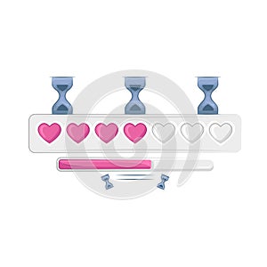 Loading indicator is a visual element that shows that a process is in progress. Flat vector illustration.
