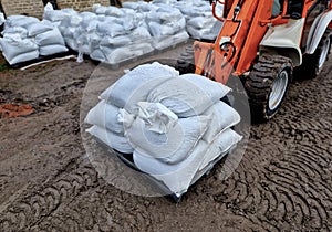 loading of seed, grain. humanitarian aid in war-affected areas.