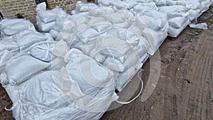 loading of seed, grain. humanitarian aid in war-affected areas.