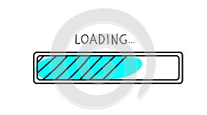 Loading sign. Loading style sign for mobile concept and web design. Indicator. Loading bar doodle icon. System software