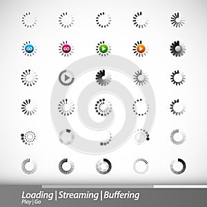 Loading, Streaming, Buffering, Play, Go photo