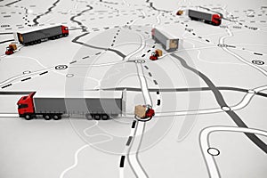 Loading and unloading goods on a map. 3D Rendering