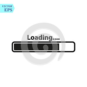 Loading vector icon. Loading bar symbol. Linear style sign for mobile concept and web design. Downloading symbol logo illustration