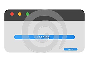 Loading window flat bar. Download vector simple illustration