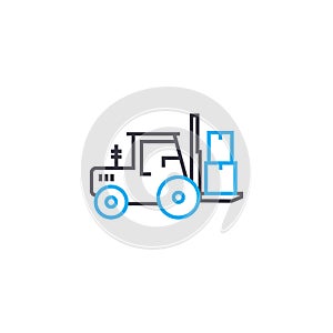 Loading work linear icon concept. Loading work line vector sign, symbol, illustration.