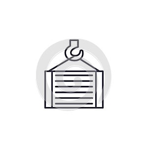 Loading works linear icon concept. Loading works line vector sign, symbol, illustration.