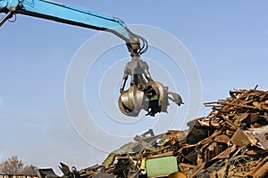 Loads of metal waste on the junkyard