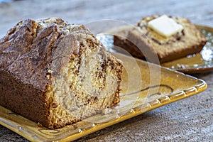 Loaf of Amish Cinnamon bread.