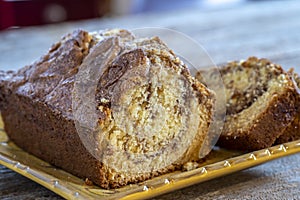 Loaf of Amish Cinnamon bread.