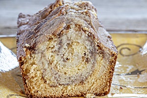 Loaf of Amish Cinnamon bread.