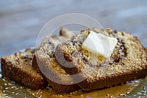 Loaf of Amish Cinnamon bread.